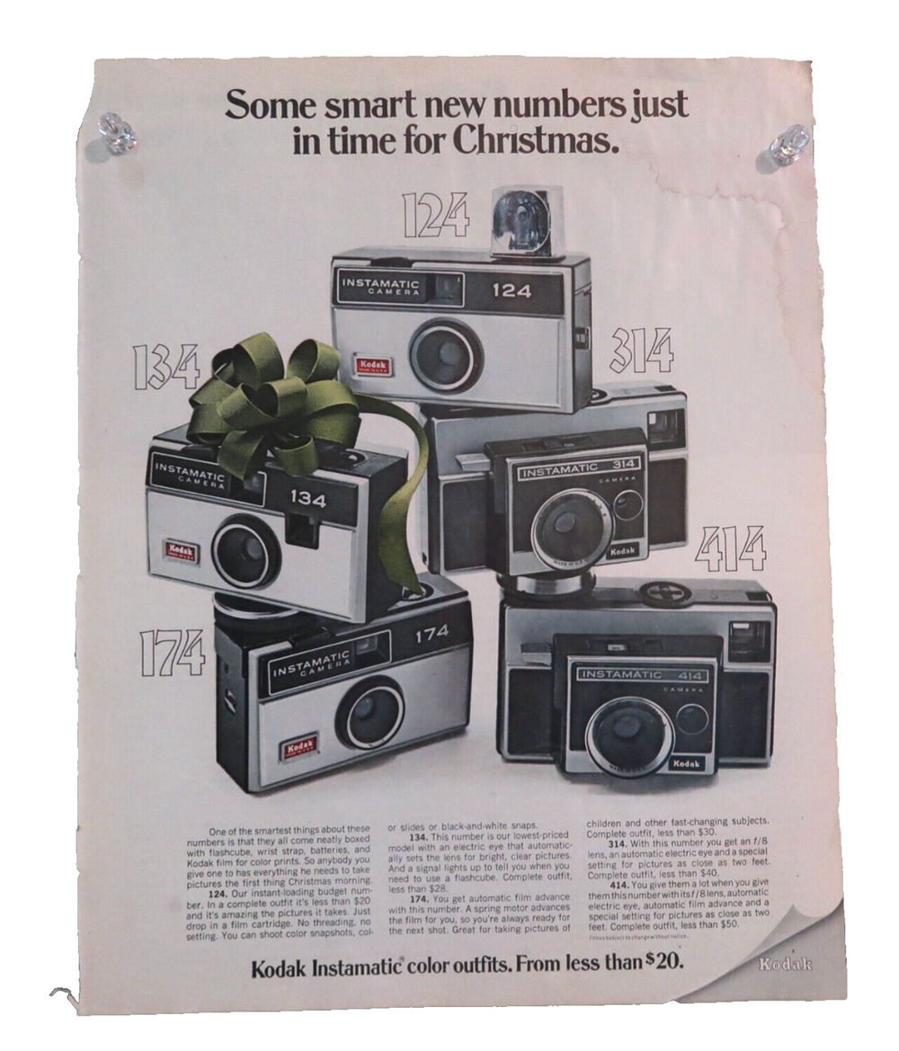 Vintage Magazine Advertisement Kodak Instamatic Camera Photography 1960s 11x13